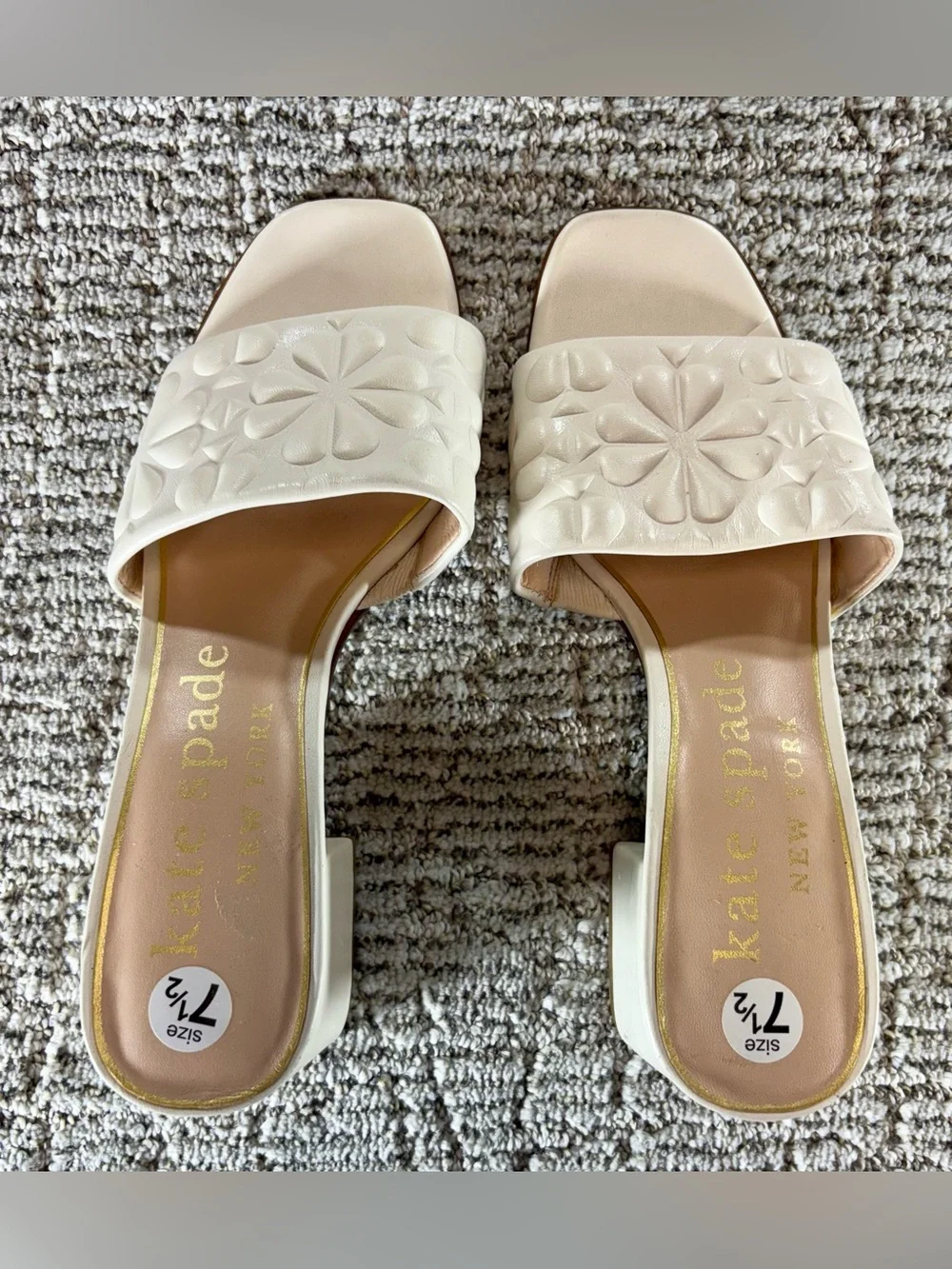 NEW Kate Spade Size 7.5 Parchment Emmie Slide Sandals